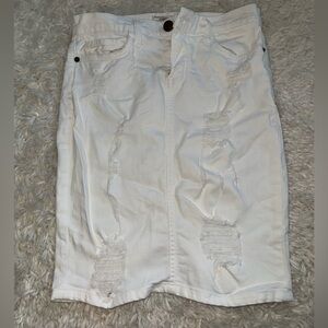 Current/Elliott White Denim Skirt